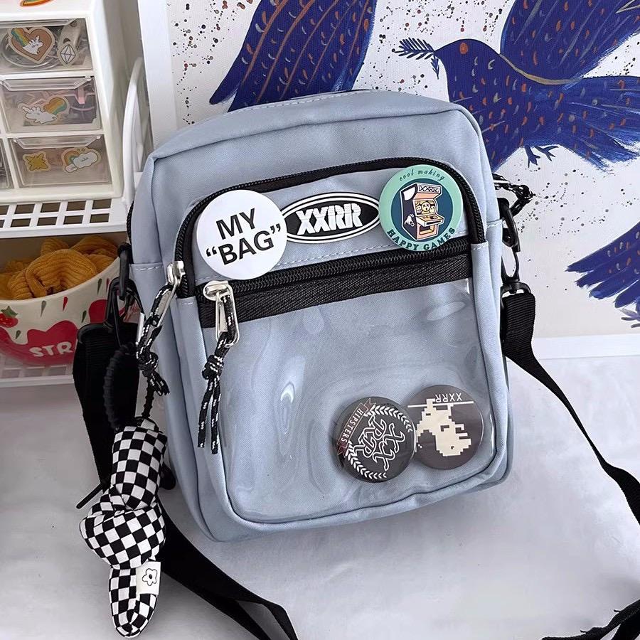 Korean Crossbody Shoulder Bags for Women Men Unisex Transparent Pocket Phone Bag