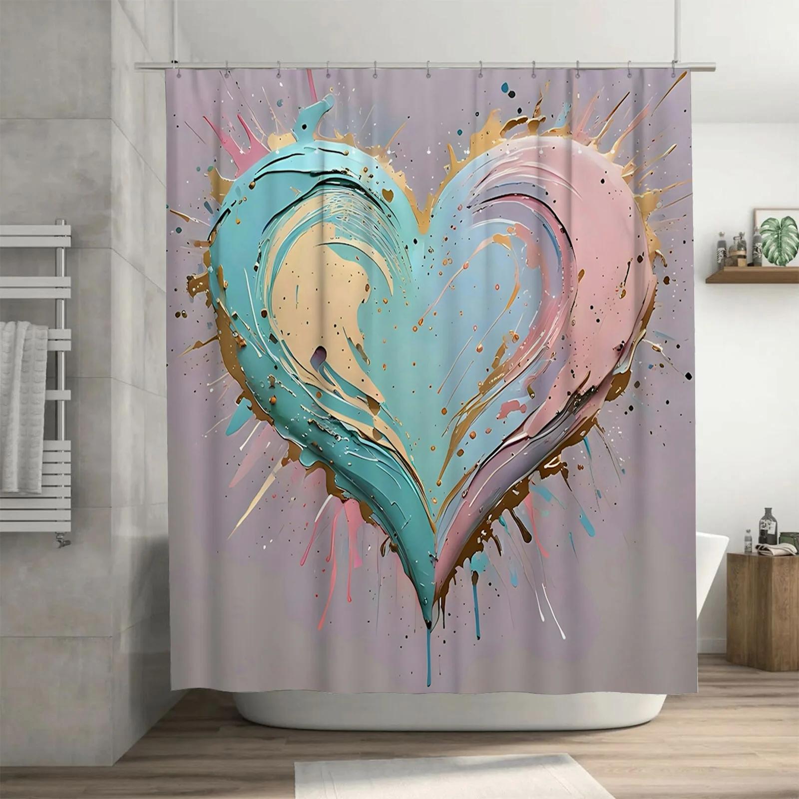 

Passionate Collision of Love Shower Curtain - Waterproof, Mildew-Resistant, Abstract Art Design Adds Dynamic Charm W90xH180cm
