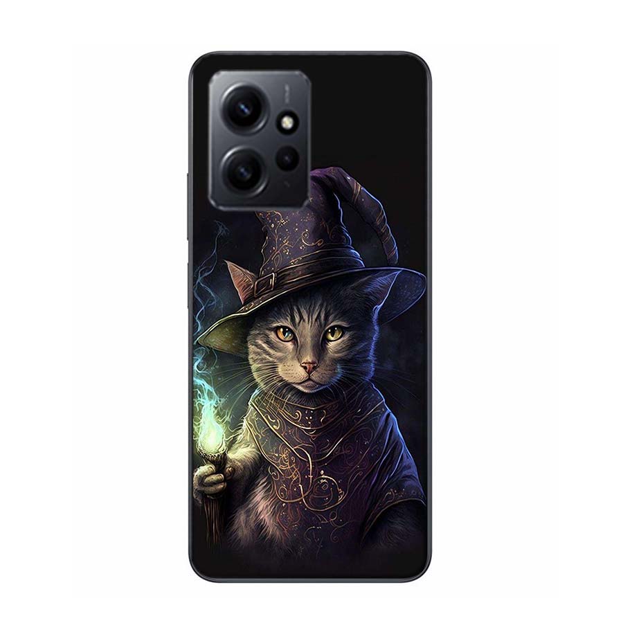 Halloween Magic Cat Phone Case For Redmi Note 14 15 Pro 5G 13 12 Pro Plus 11 11T 11E 11S 10 Pro 10S 9 9S Cover Cell Clear TPU Ca