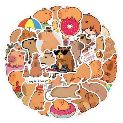 60 Autocollants Graffiti Mignons d'Animaux Capybara pour Voiture, Bagages, Tasses - Feuilles