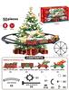 Music Light Children Christmas Train Set Diy Assembled Electric Train Model Railway Train Tracks Toys For Kids Christmas Gifts