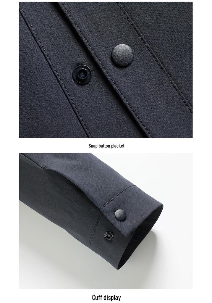 New Men's Spring Jacket: Seamless Welded Collar, Three-Proof, Easy Care, Micro-Elastic Casual Design