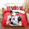 Kaguya Sama Love Is War Bedding Set 3PCS Kaguya Shinomiya Maid Outfit Red Heart Background Anime Print Duvet Cover All Sizes