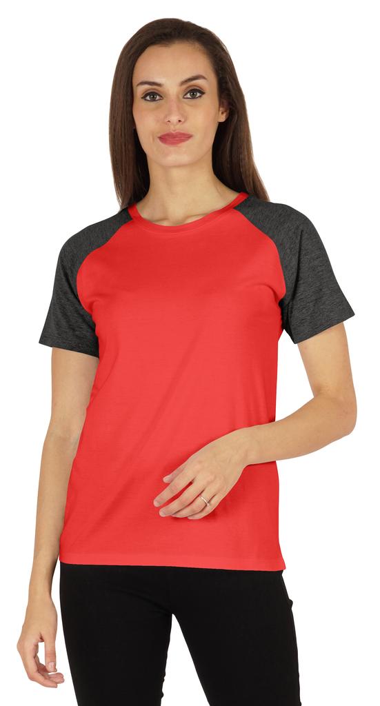 Inkmeso Women  S Raglan Short Sleeve T-Shirt Regular Fit Casual Solid Basic Tee