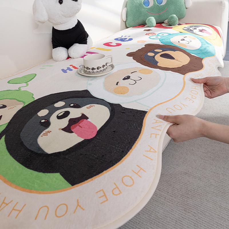 

Cute Special-Shaped Sofa Cushion Autumn And Winter New Leather Sofa Seat Cushion Fixed Non-Slip Cartoon Sofa Cover Cover Cloth 90*90cm