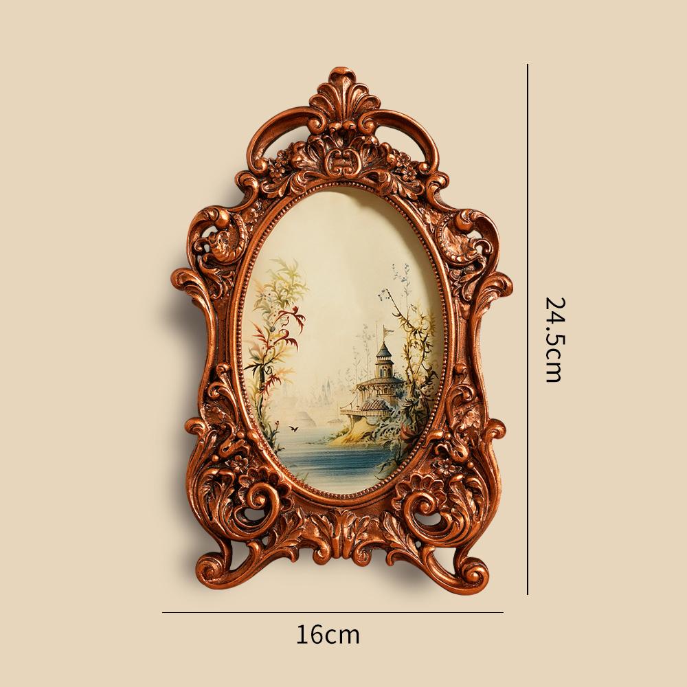 An European-Style Creative American-Style Carved Vintage Resin Photo Frame Picture Frame Home Decoration Display Stand Wall Hanging Wedding Photo Fram