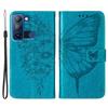 For TECNO Pop 5 LTE 4G Wallet Case with Wrist Strap Butterfly Imprint Leather Phone Cover