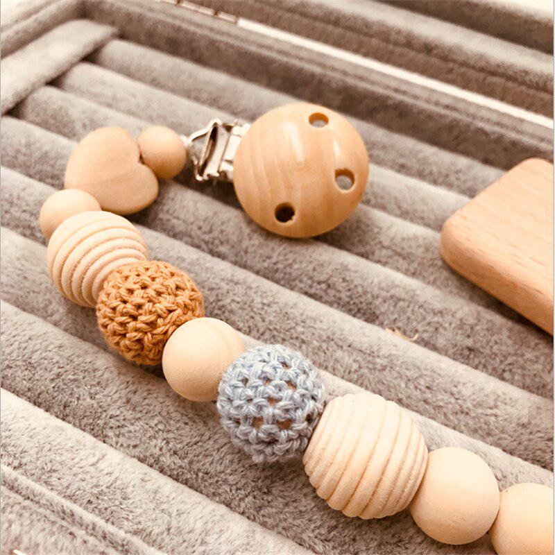 Buy Teether Wooden Toy Baby Teething Kid Wood Keychain Rattle AA at affordable prices — free