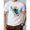 Men's Rock Climber Graphic T-Shirt Suitable for Outdoor Climbing & Casual Summer Wear - Solid Color Round Neck Short Sleeve Tee with Climbing Motif
