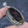 Natural Montana Agate Gemstone 925 Sterling Silver Jewelry Pendant 2.40" V4a93