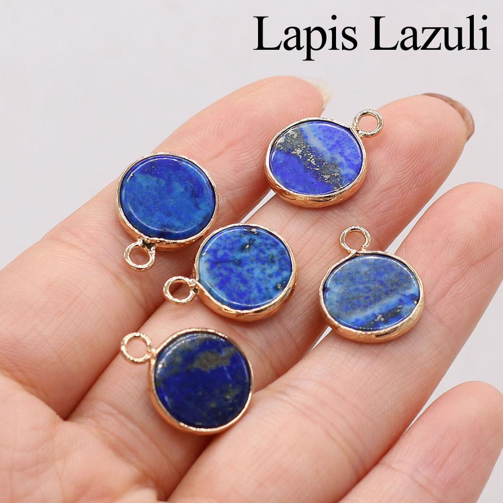 5 τμχ, Θεραπευτικό κρυστάλλινο μενταγιόν Reiki, Μίνι Στρογγυλή Φυσική Πέτρα Γούρια Lapis Lazuli Gems για DIY Γυναικεία Ανδρικά Κολιέ Σκουλαρίκια Αξεσουάρ, Κατασκευή κοσμημάτων