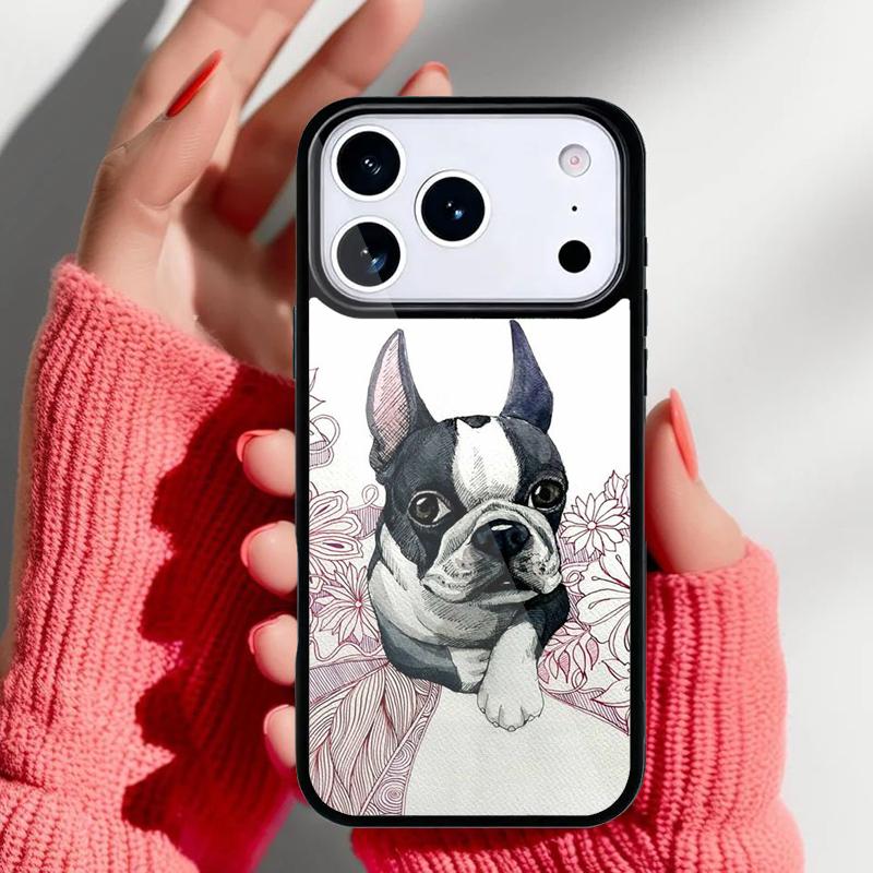 Cartoon French Bulldog Phone Case for iPhone 17 16 15 14 13 Pro Max Back Cover for 12 11 Pro Coque