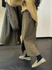 Shi Jian Retro Polka Dot Schlitz Midi Rock - Elegante Wintertextur 72697