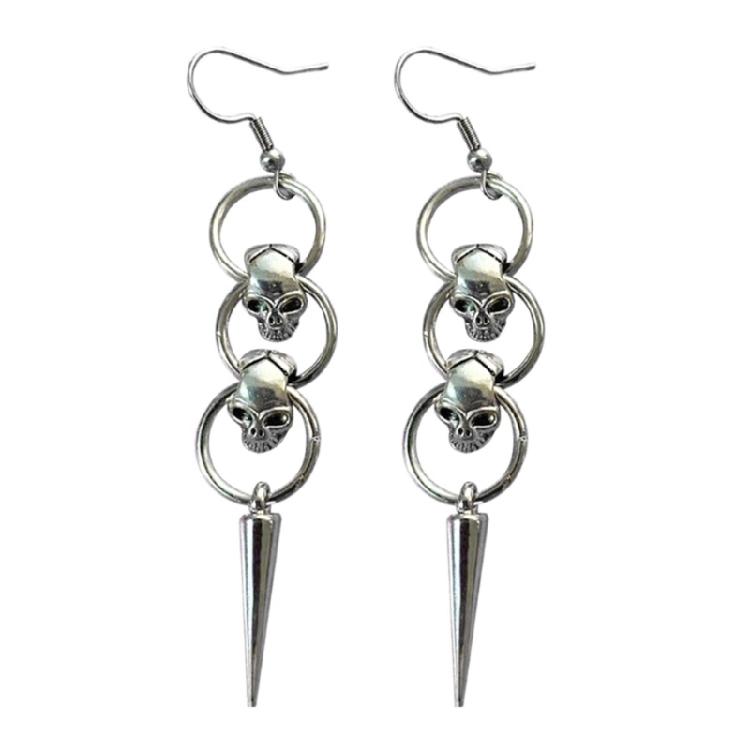 1 Pair Halloween Jewelry Earrings Ins Funny Horror Alloy Skull Retro Earrings 1