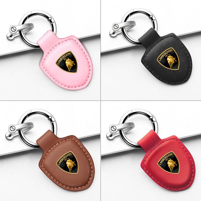 5 Kolorów Skórzany Brelok Tarcza Biznesowi Mężczyźni Kobiety Do Lamborghini LP570 LP610 Urus LP700 LP770 Gallardo Aventador Akcesoria