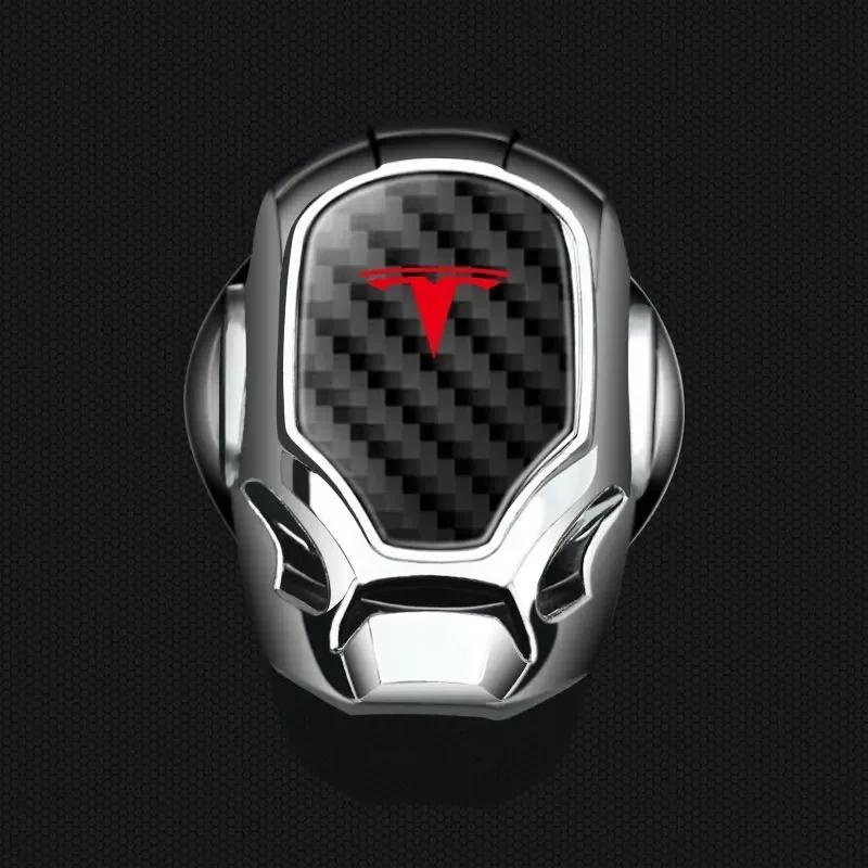 

Car Sticker Tesla Car Engine Ignition One Button Start Decorative Cover Sticker For Tesla 3 Car Label Y S X Accessories срібний