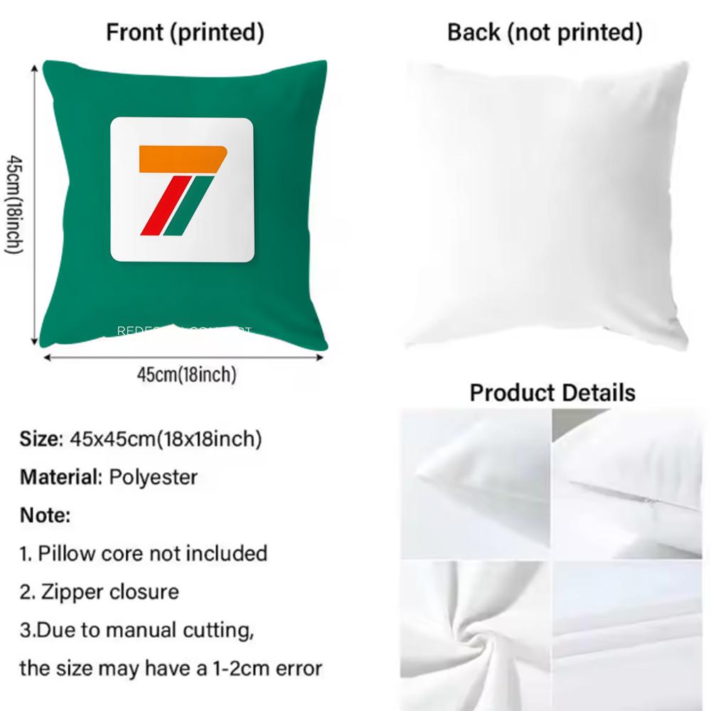 Popular S-S7-Eleven Cushion Cover Soft Washable Pillow Case Multi-Scene For Couch Bed Travel Office Use