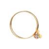 Original National Trend Style Blue Enamel Gold-Plated Bangle with Lapis Lazuli and Swallowing Gold Beast Motif.