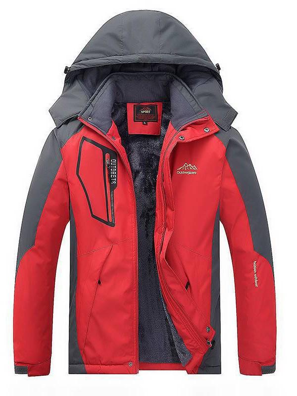 Men's Winter Fleece-Lined Windbreaker: Outdoor Windproof Warm Cotton Jacket, Plus Size for Mountaineering and Fishing.