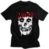 Custom Male Horror Punk Rock Misfits Skull T Shirt Short Sleeve Cotton Tshirt Classic Tshirt Leisure Tees Loose Fit Clothes