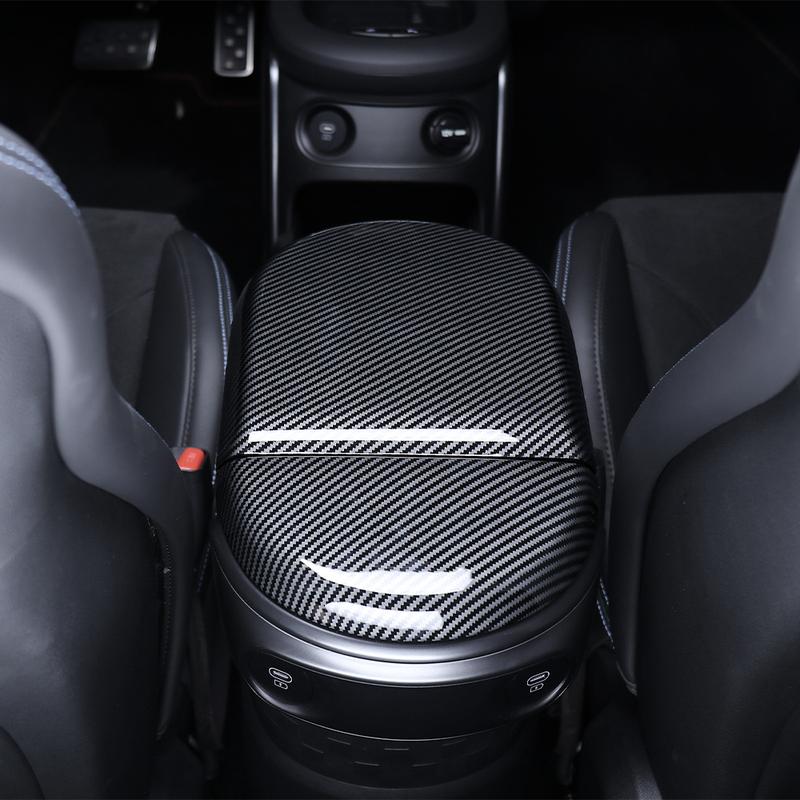 Carbon Fiber Style Central Armrest Pad ABS Decoration Cap Cover For Hyundai IONIQ 5 N 2024 LHD RHD Accessories