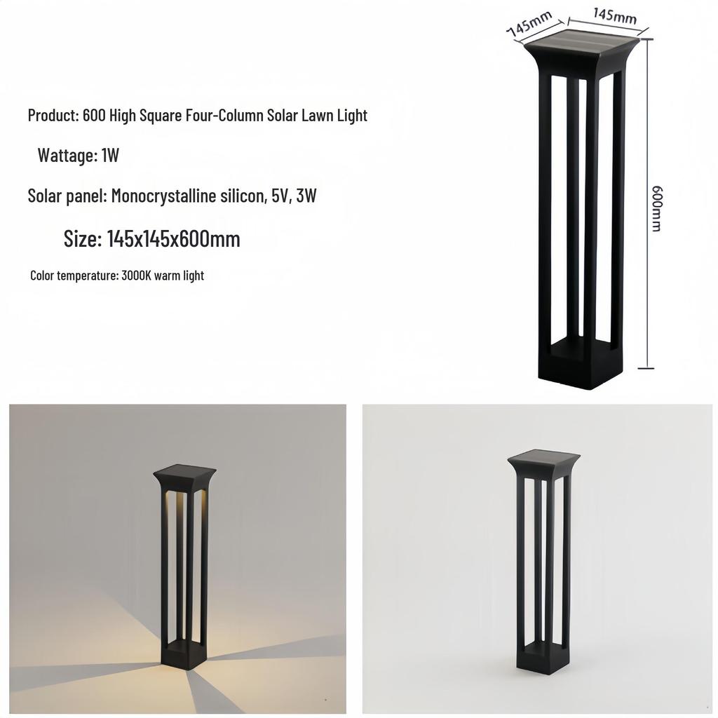 Solar-Powered LED Garden Lawn Lights - Waterproof, Modern, Outdoor Courtyard Lighting