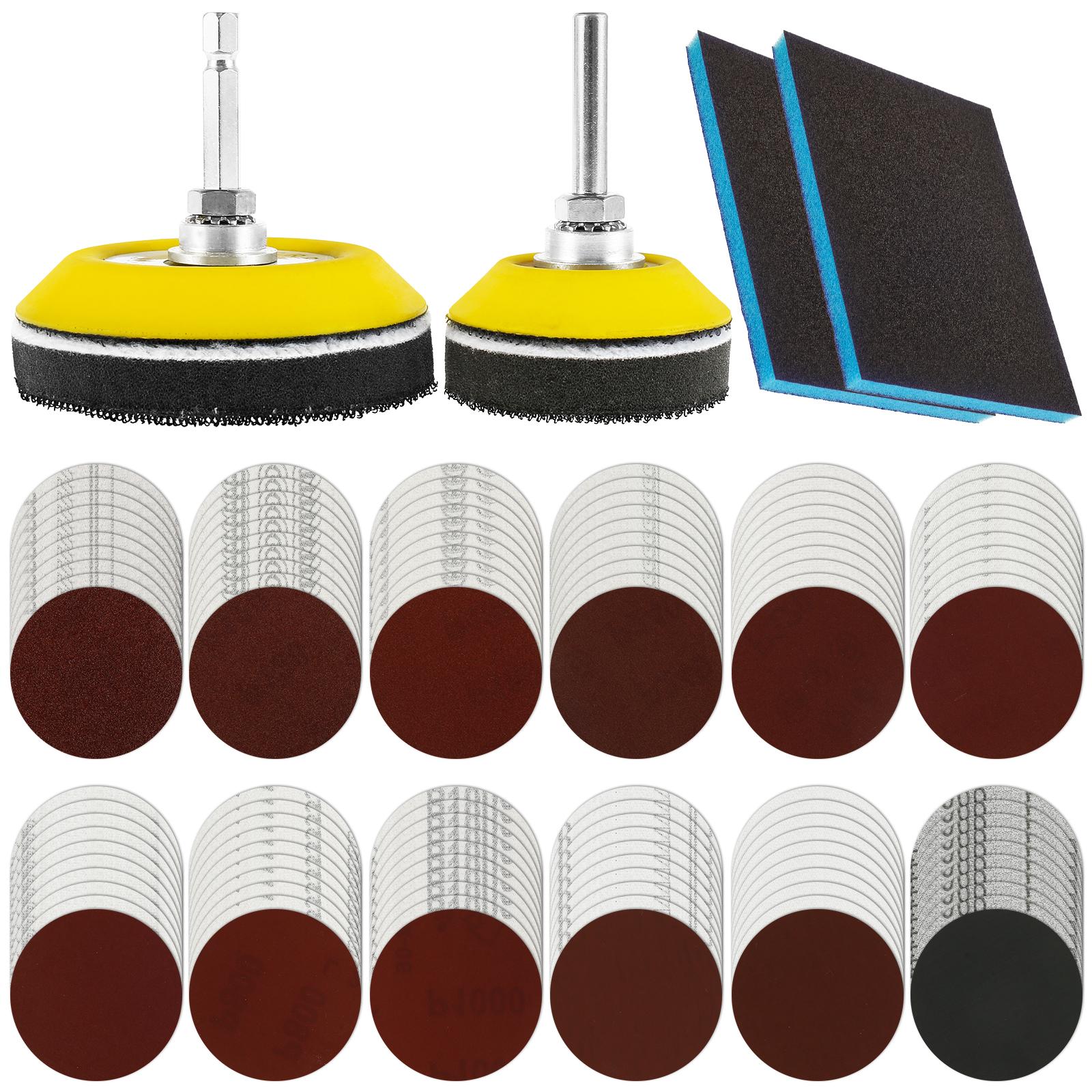 

Набор шлифовальных дисков 120 шт. 3 дюйма круглые наждачные бумаги для полировки автомобиля зернистость 80 120 180 240 320 400 600 800 1000 1500 2000 3000 жёлтый