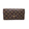 Damier Portefeiulle Sarah N63209 Long Wallet Purse Ebene Brown Used