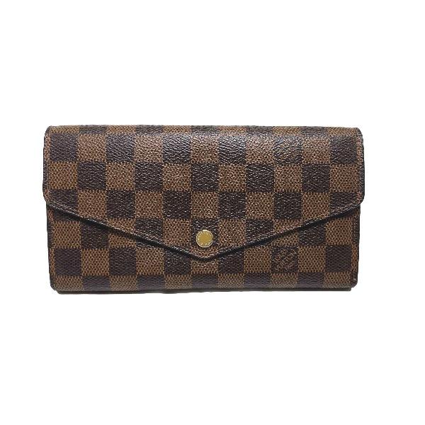 

LOUIS VUITTON Damier Portefeiulle Sarah N63209 Long Wallet purse Ebene Brown Used