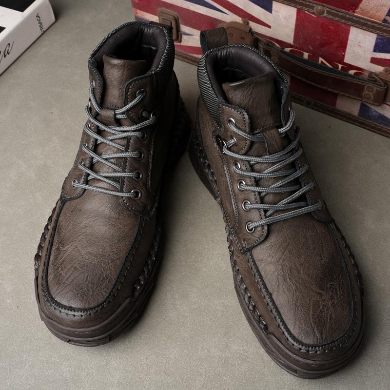 Men's High-top Leather Boots Casual Sneakers