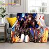 3D Niedliche Genshin Impact Cartoon Spiel Weiche Flanelldecke für Betten Schlafzimmer Sofa Picknick, Überwurfdecke für Outdoor-Freizeit Nickerchen Geschenk