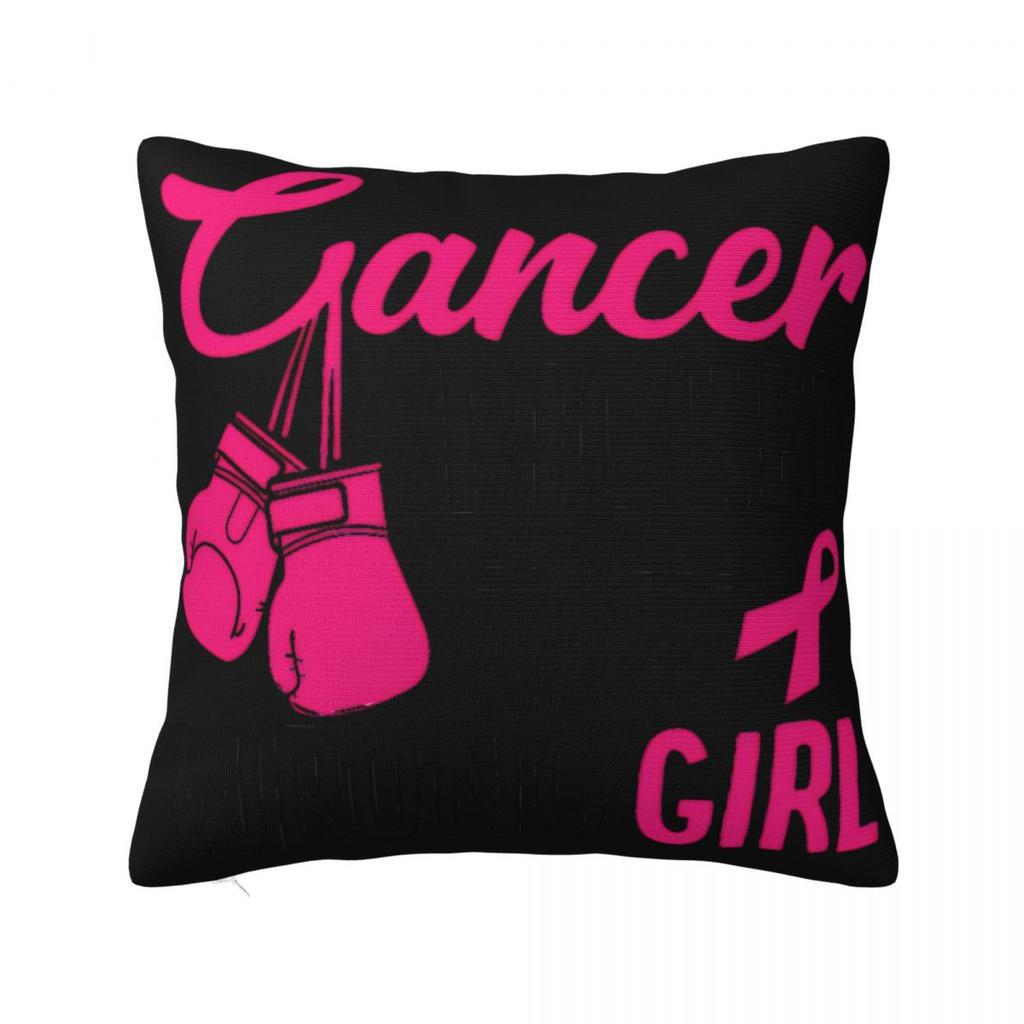 Breast Cancer Awareness Ribbon Pillow Case Cushion Covers Fashion Zipper Decor Pillowcase for Car 4040cm