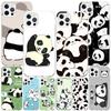 Cartoon Cute Panda Bear Phone Case For iPhone 17 Air 16 Pro Max 16E 15 + 14 Plus 11 12 13 Mini 7 8 SE Gift Print Cover Fundas 17