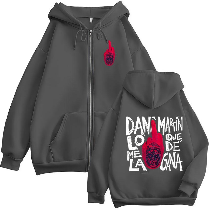 Dani Martin Lo Que Me De La Gana Tour Zipper Hoodie Men's Retro Long Sleeve Oversized Jacket Sweatshirt Streetwear