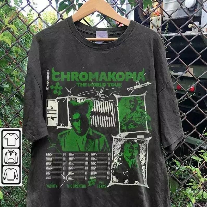 Tyler The Creator Chromakopia Черная унисекс футболка с коротким рукавом Vtg WA1794 Унисекс футболка S
