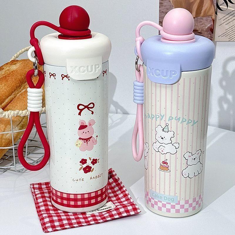 316 Stainless Steel Insulated Coffee Mug With Straw And Carrying Rope For Office And Travel