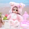 New 16 Cm Bjd Mini Doll Movable Joint Girl Baby 3D Big Eyes Beautiful Diy Toy Doll With Clothes Dress Up 1/8 Fashion Doll