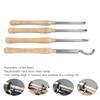 4PCS Lathe Turning Tool Set Removable Wooden Handle Incisive Hard Alloy Steel Lathe Tool for Woodworking Removable Turning Tool