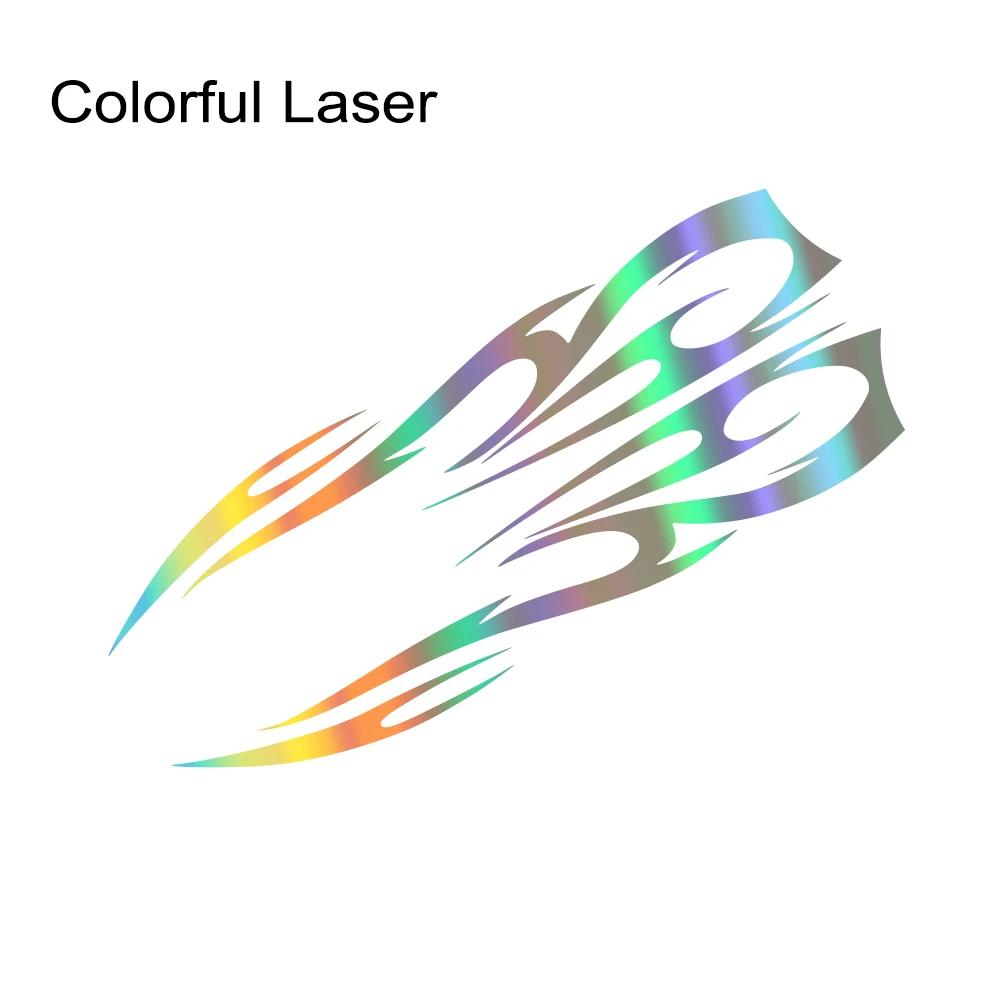 Universal Car Engine Hood Stripe StickerFlame Pattern Racing Sports Auto Body Bumper Vinyl Modified DIY Car Decor Accessories