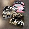 American Vintage Letter Camo Knit Beanie Winter Warm Streetwear Men Women