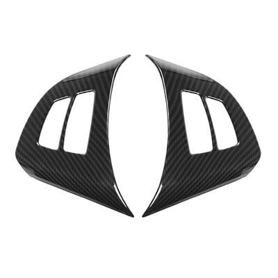 2pcs Carbon Fiber Style Steering Wheel Button Frame Decoration Cover Trim for BMW X5 E70 2008‑2013