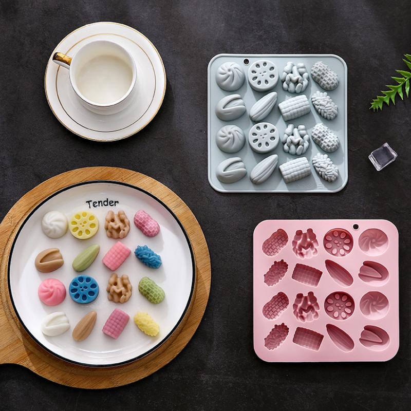 Reusable 3D Nut Silicone Mold with Heat Resistance Perfect for Confectionery Baking
