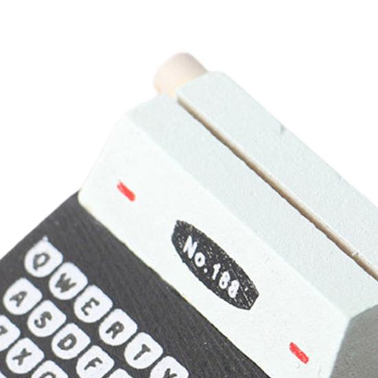 1Set 1:12 Miniature Typewriter Model Lightweight Multifunctional Wood Dollhouse Simulation Black Typewriter Shooting Props