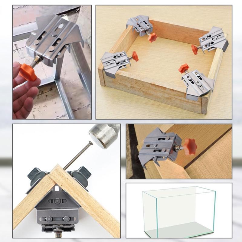 Heavy Duty 90° Angle Clamp Stainless Steel Corner Clamp 2 Type for Accurate Woodworking Strong Grip Effortless Operation