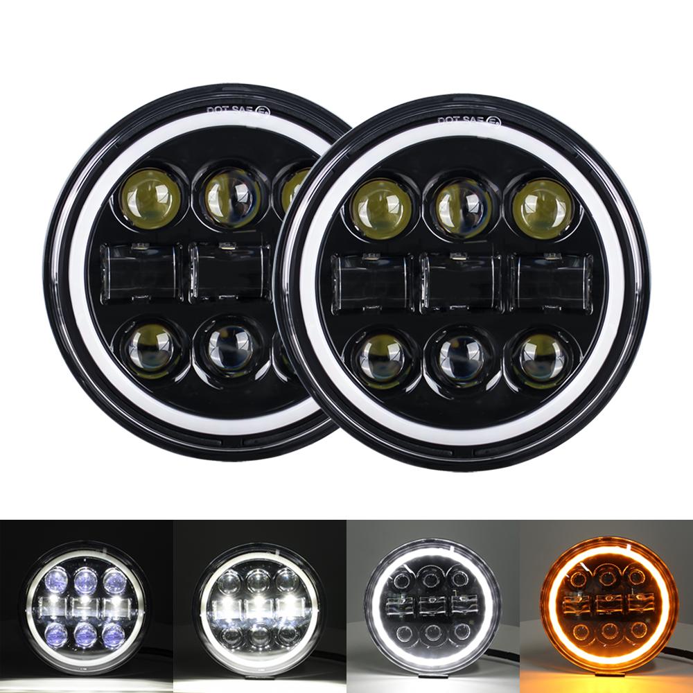 2PCS 5.75 inch LED Headlight Projector for Triumph Rocket iii 3 & Speed Triple & Street Triple 5 3/4" Headlamp For Iron 883 Dyna