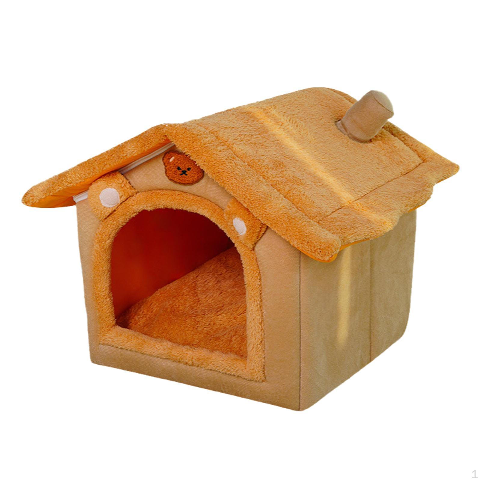 

Кровать для кошки, домик для собаки, теплый, удобный, гнездо для сна для питомца, мягкий закрытый уютный домик для котенка Coffee M