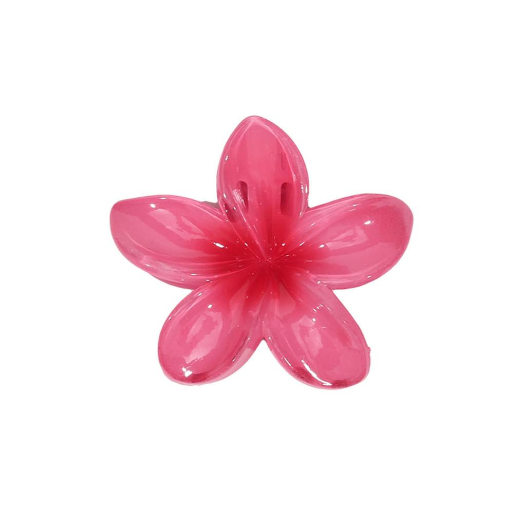 Hawaiian Style Gradient Flower Crab Hair Clips for Women Plumeria Barrettes Beach Vacation Hair Claw for Thin/Thick Hair Accessories