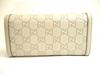 Authentic GUCCI Interlocking G Off White Leather Bifold Long Flap Wallet #706  Refurbished