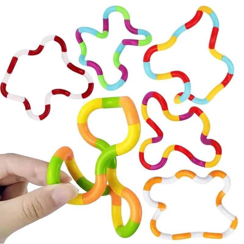3 ks zábavné a naučné hračky Twist Music Puzzle pro děti-Vent Deformace Lano Uzel Tlak Uvolnění stresu Dospělí