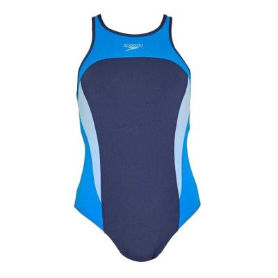 Womens/Ladies Colour Block Cross Back One Piece Swimsuit